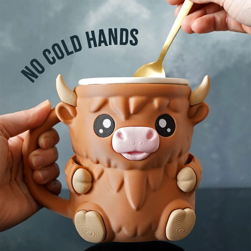 Highland Cow Curling Stand