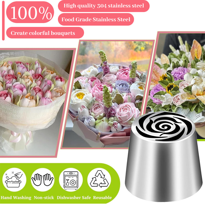 Multifunctional Flower-Shaped Decorating Nozzle Set