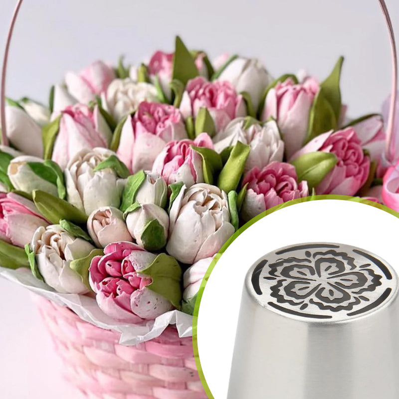 Multifunctional Flower-Shaped Decorating Nozzle Set