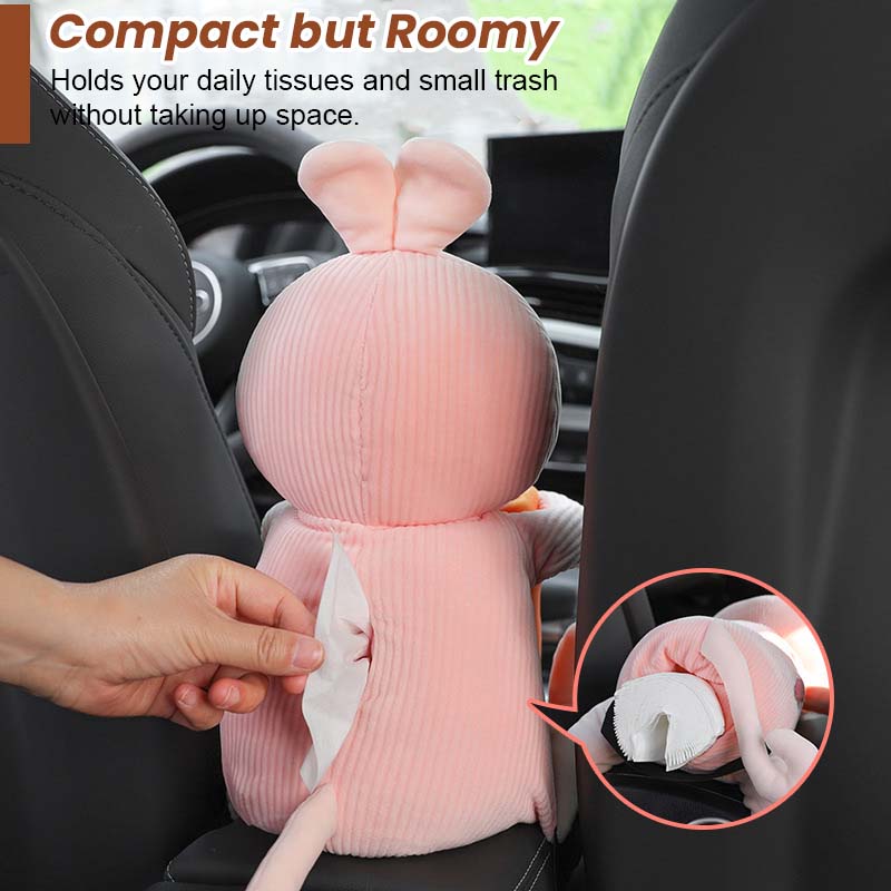 🧸 Cute & Convenient: Car Cartoon Tissue Box & Trash Bin Combo! 🚗🧻