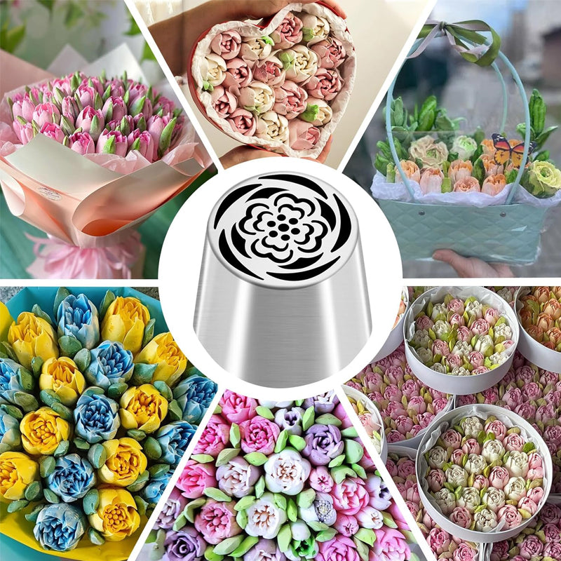 Multifunctional Flower-Shaped Decorating Nozzle Set