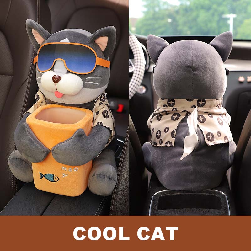 🧸 Cute & Convenient: Car Cartoon Tissue Box & Trash Bin Combo! 🚗🧻