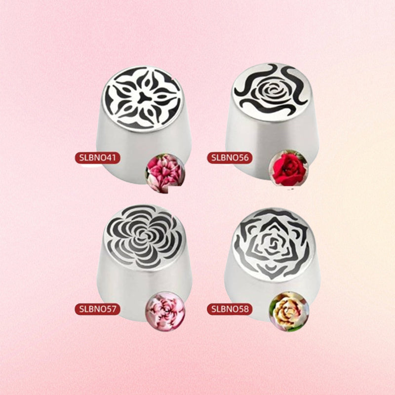 Multifunctional Flower-Shaped Decorating Nozzle Set