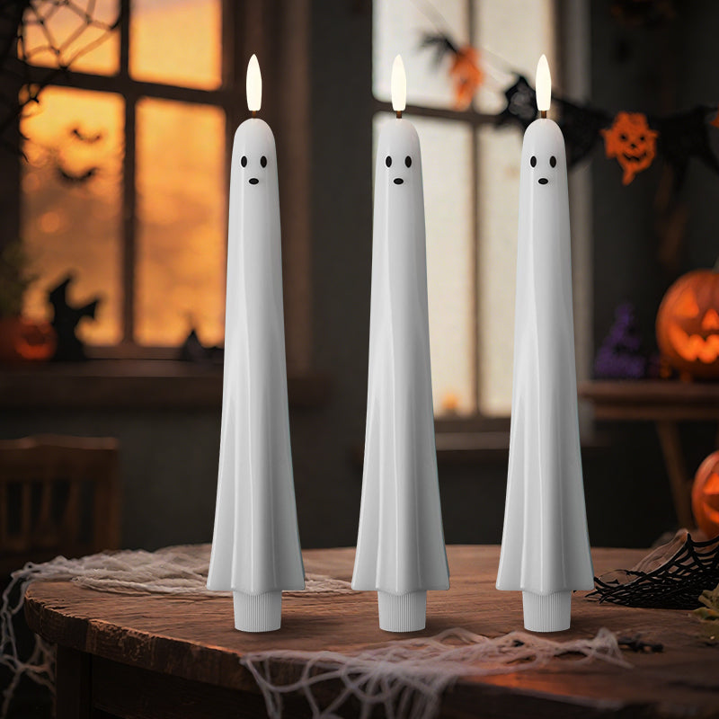 🎃👻 Remote Controlled Ghost Light with 3D Flickering Flame Wick 👻🎃