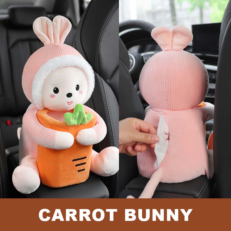 🧸 Cute & Convenient: Car Cartoon Tissue Box & Trash Bin Combo! 🚗🧻