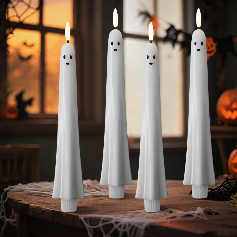 🎃👻 Remote Controlled Ghost Light with 3D Flickering Flame Wick 👻🎃