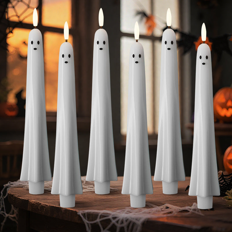 🎃👻 Remote Controlled Ghost Light with 3D Flickering Flame Wick 👻🎃