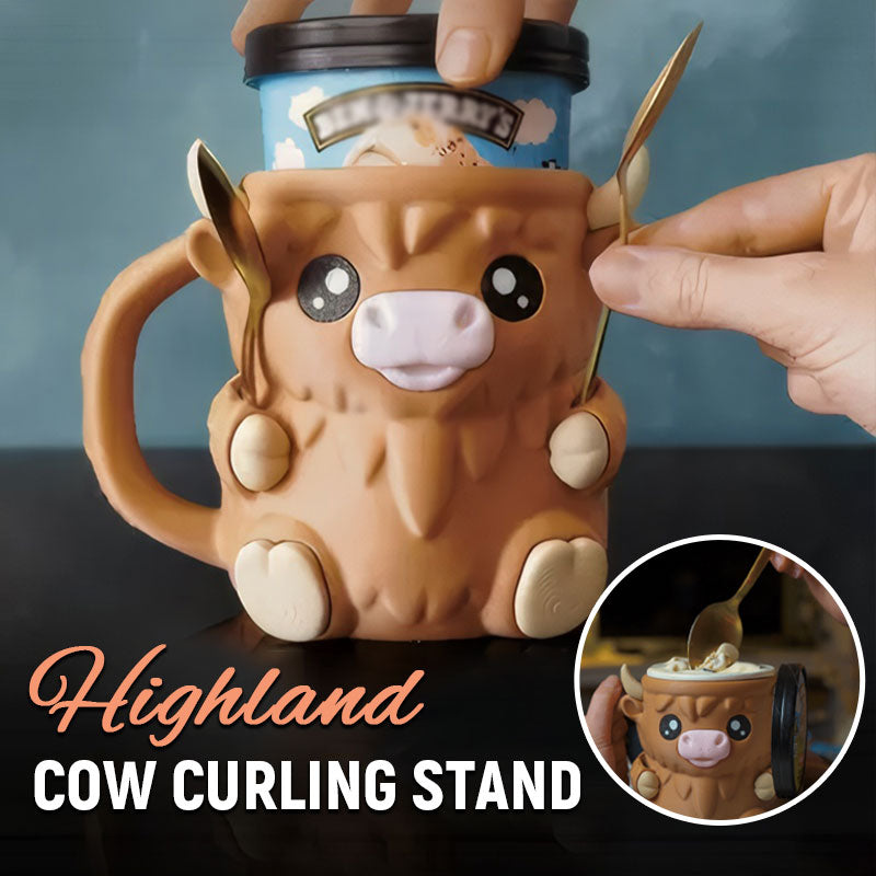 Highland Cow Curling Stand