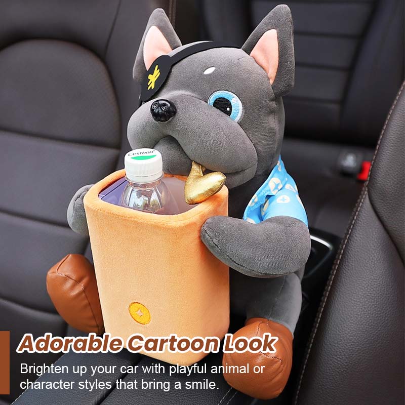 🧸 Cute & Convenient: Car Cartoon Tissue Box & Trash Bin Combo! 🚗🧻