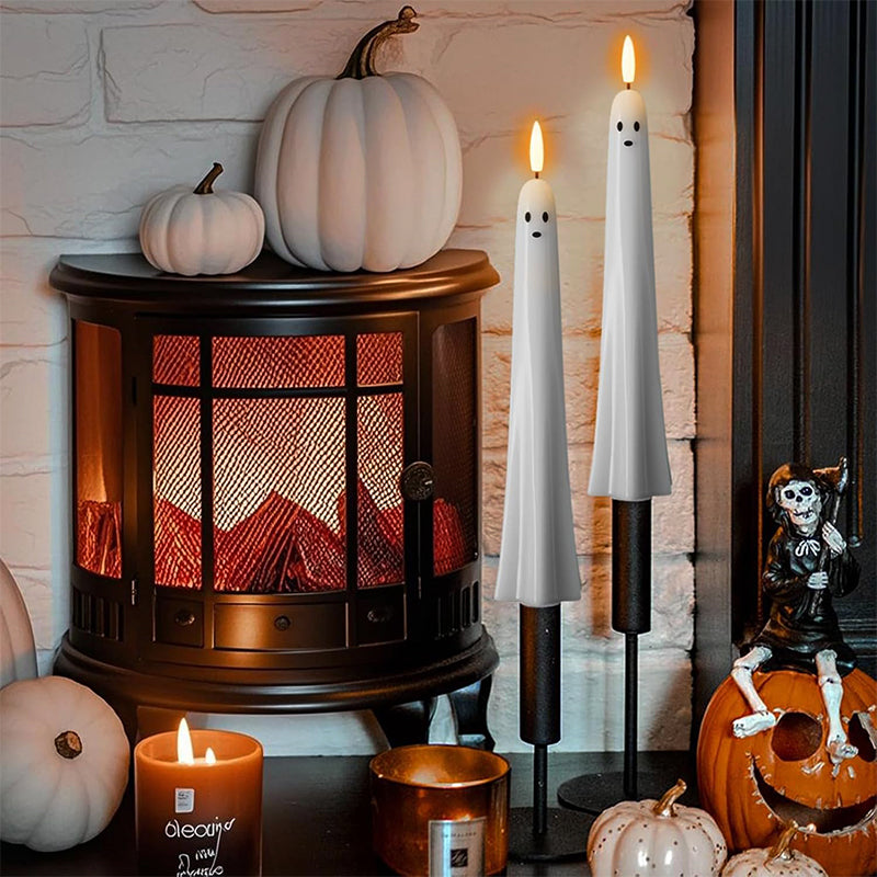 🎃👻 Remote Controlled Ghost Light with 3D Flickering Flame Wick 👻🎃