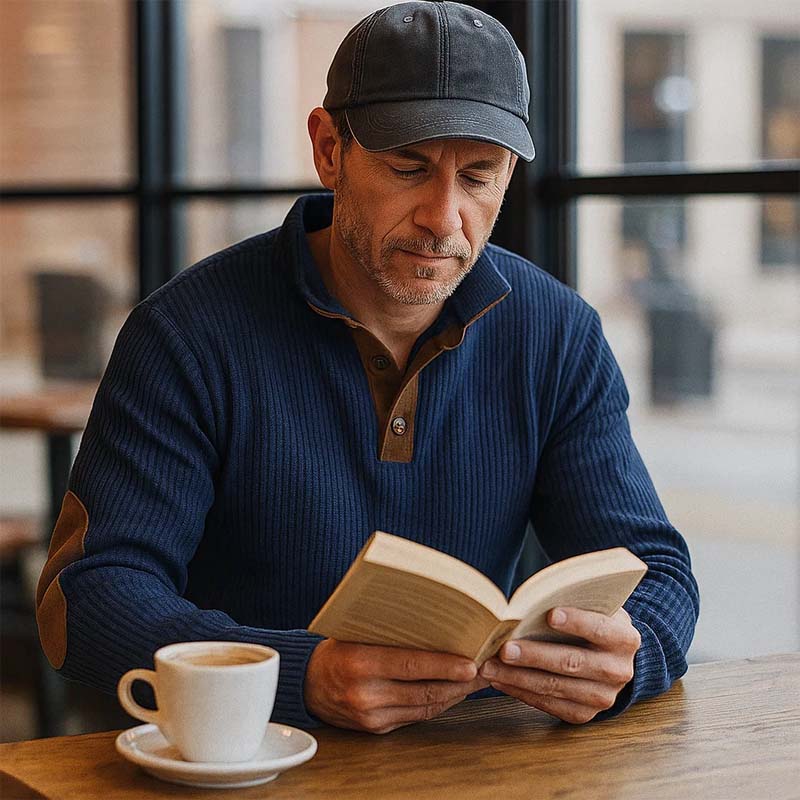 👔Men's Sweaters in Corduroy with Stand-up Collar