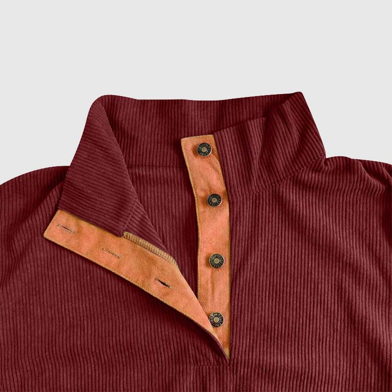👔Men's Sweaters in Corduroy with Stand-up Collar