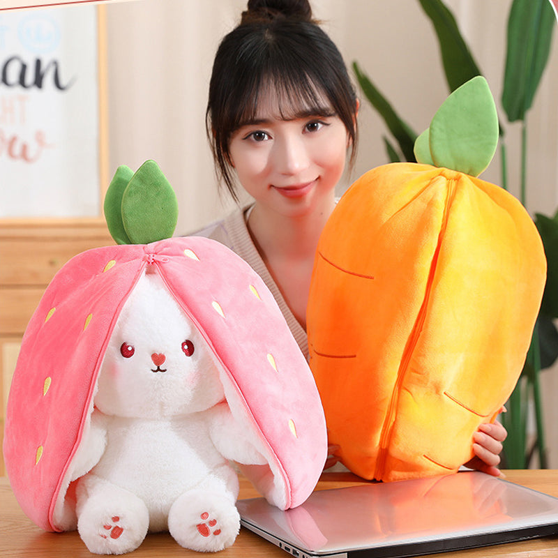 🍓Christmas Strawberry Carrot Bunny🐰 Fruit Doll Plush Toy