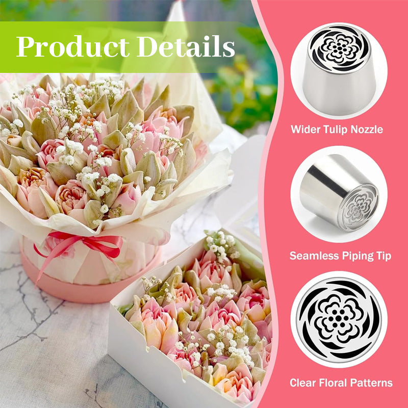 Multifunctional Flower-Shaped Decorating Nozzle Set