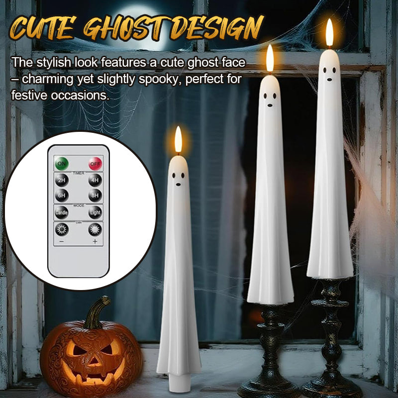 🎃👻 Remote Controlled Ghost Light with 3D Flickering Flame Wick 👻🎃