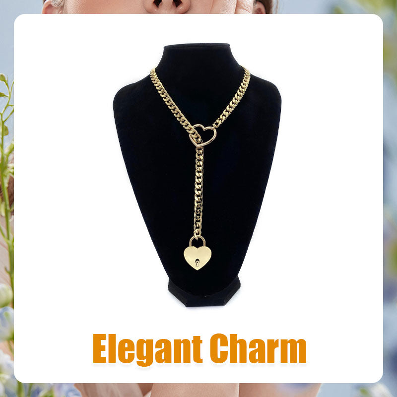 Womens Slip Chain Necklace Heart O-Ring
