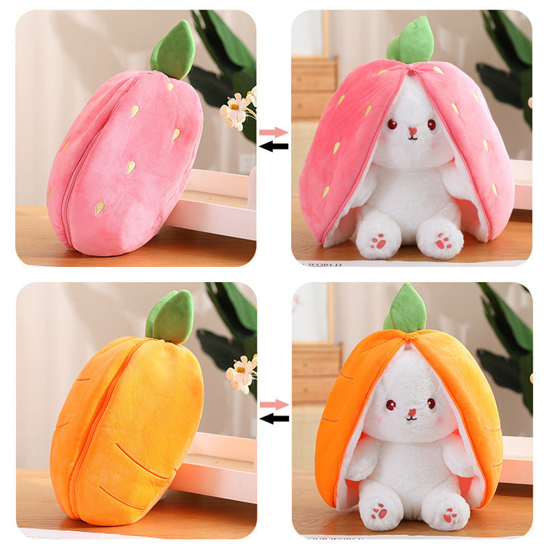 🍓Christmas Strawberry Carrot Bunny🐰 Fruit Doll Plush Toy