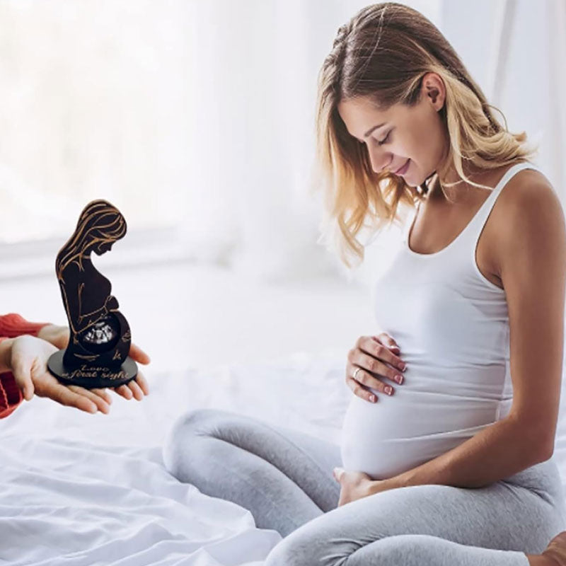 🤰 Love at First Sight – Personalized Wooden Sonogram Photo Frame