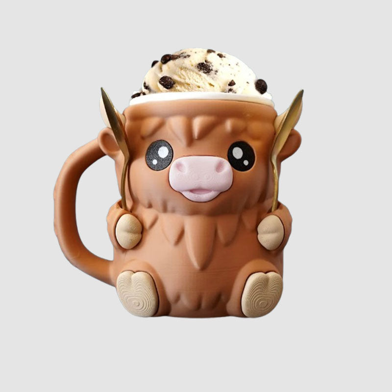 Highland Cow Curling Stand
