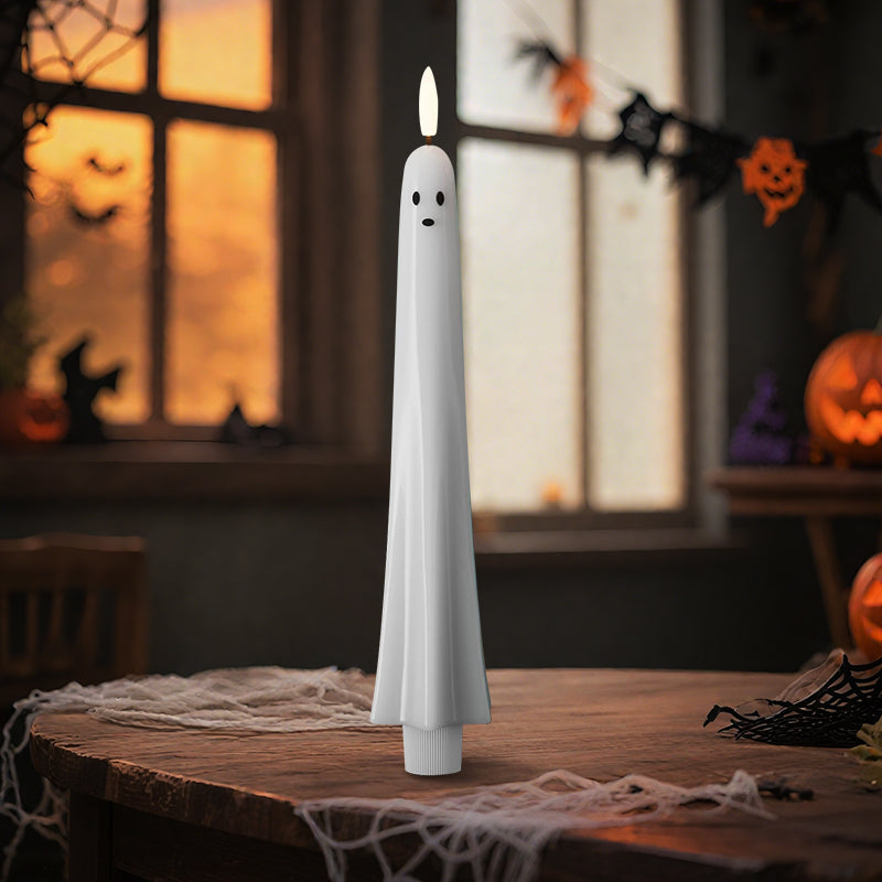 🎃👻 Remote Controlled Ghost Light with 3D Flickering Flame Wick 👻🎃