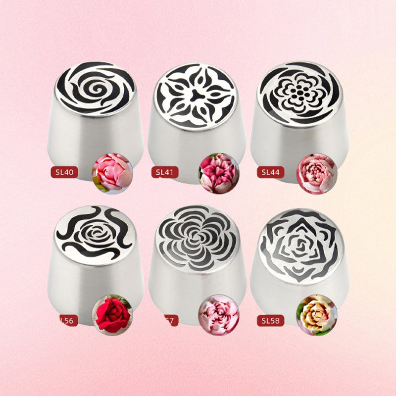 Multifunctional Flower-Shaped Decorating Nozzle Set
