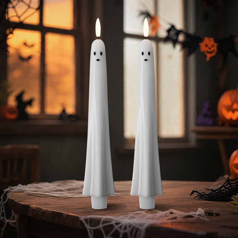 🎃👻 Remote Controlled Ghost Light with 3D Flickering Flame Wick 👻🎃