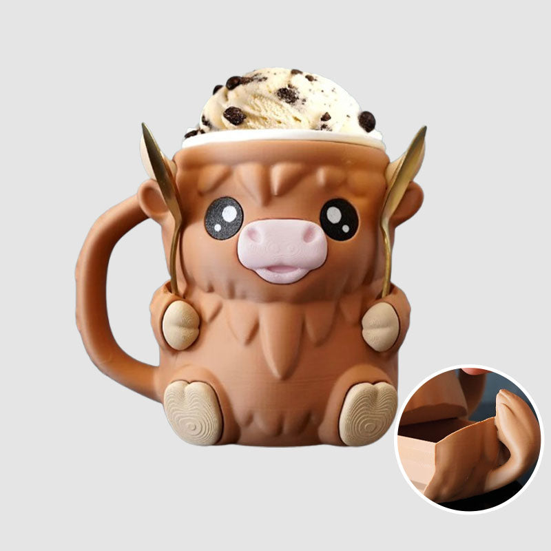 Highland Cow Curling Stand