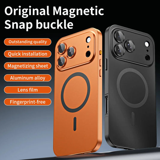 Magnetic Metal Snap-On Case For iPhone